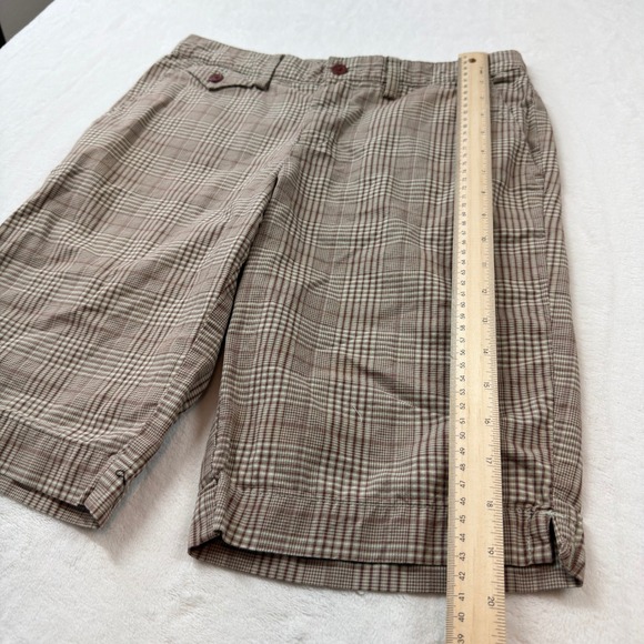Eddie Bauer Mercer Fit Shorts Women 2 Brown Plaid 100% Cotton Excellent WPL 9647 - Picture 9 of 11